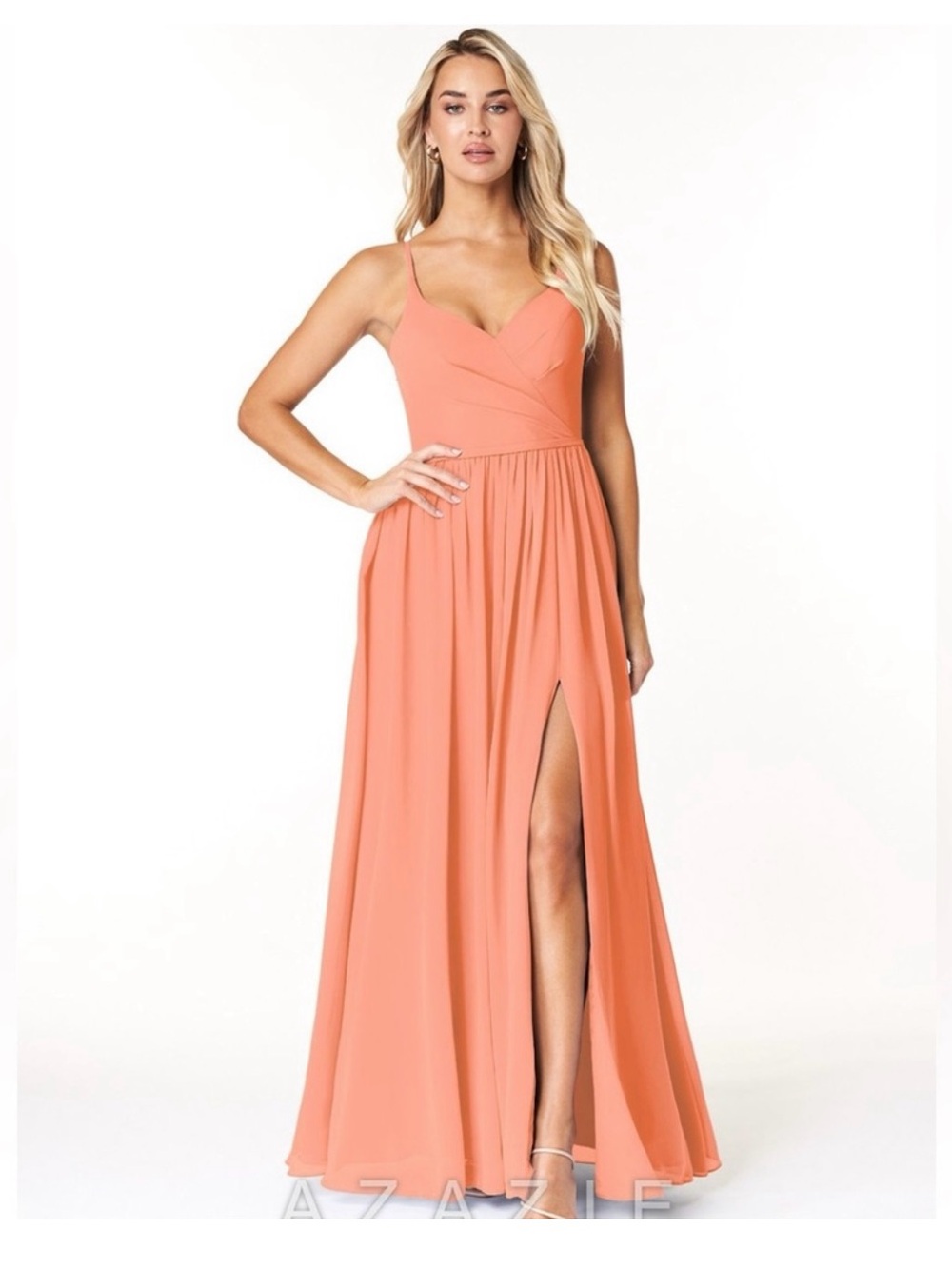 Azazie Sunset (Orange) Dominic Bridesmaid Dress Size 20 New With Tags.